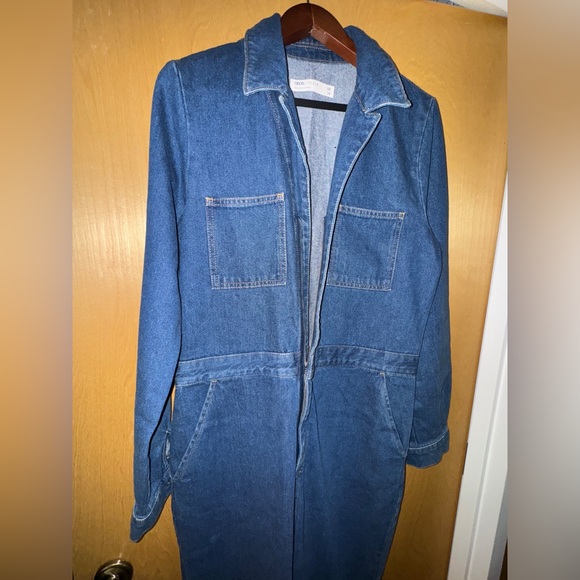 ASOS Design Denim Boiler Jumpsuit Tall - Picture 3 of 6